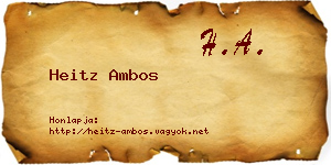 Heitz Ambos névjegykártya